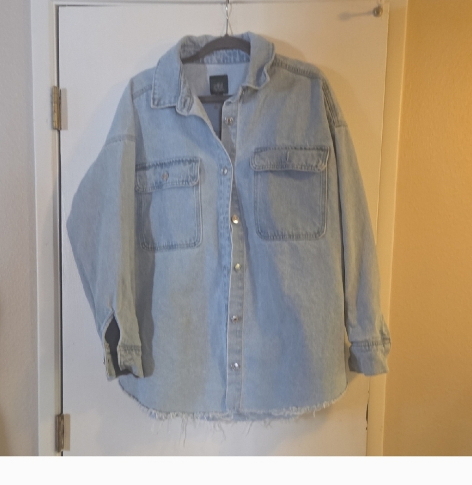 Denim Button-Up Jacket - Picture 2 of 14